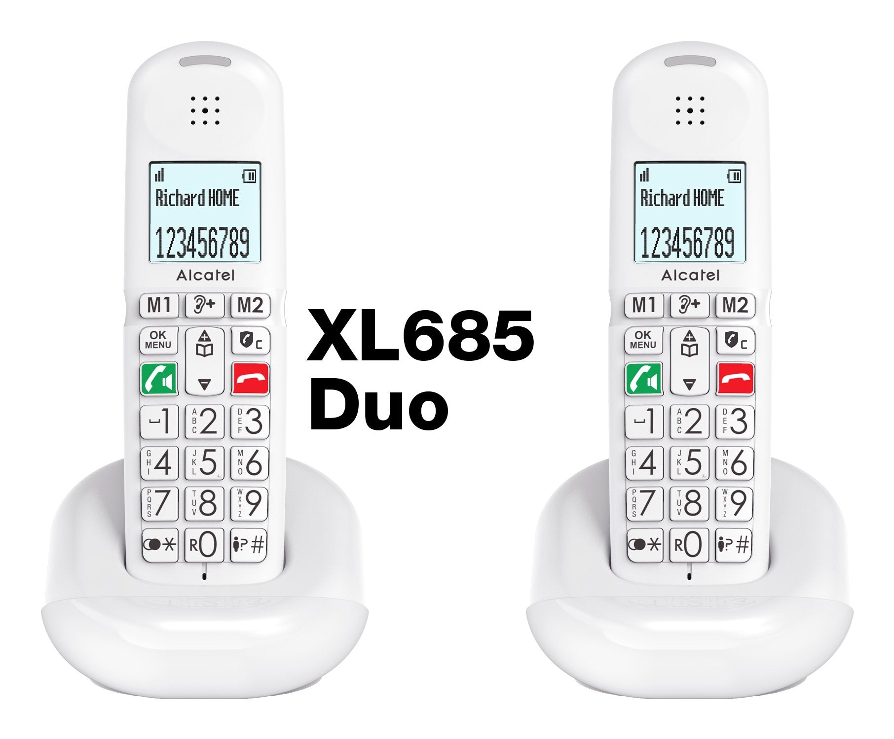 Teléfono Alcatel Xl685 Duo Ewe Analógico Identificador De Llamadas Negro