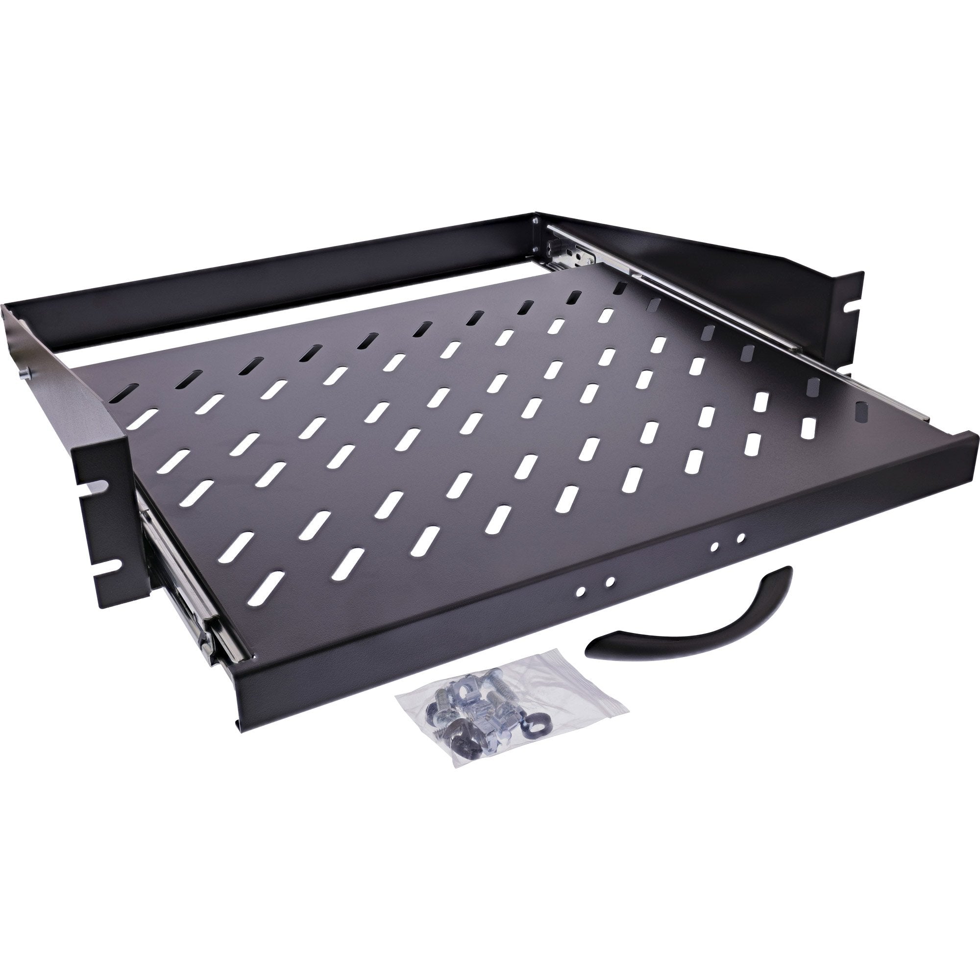 Inline® 19" Pull-Out Shelf, 350mm, 30kg, 2u, Ral 9005 Negro