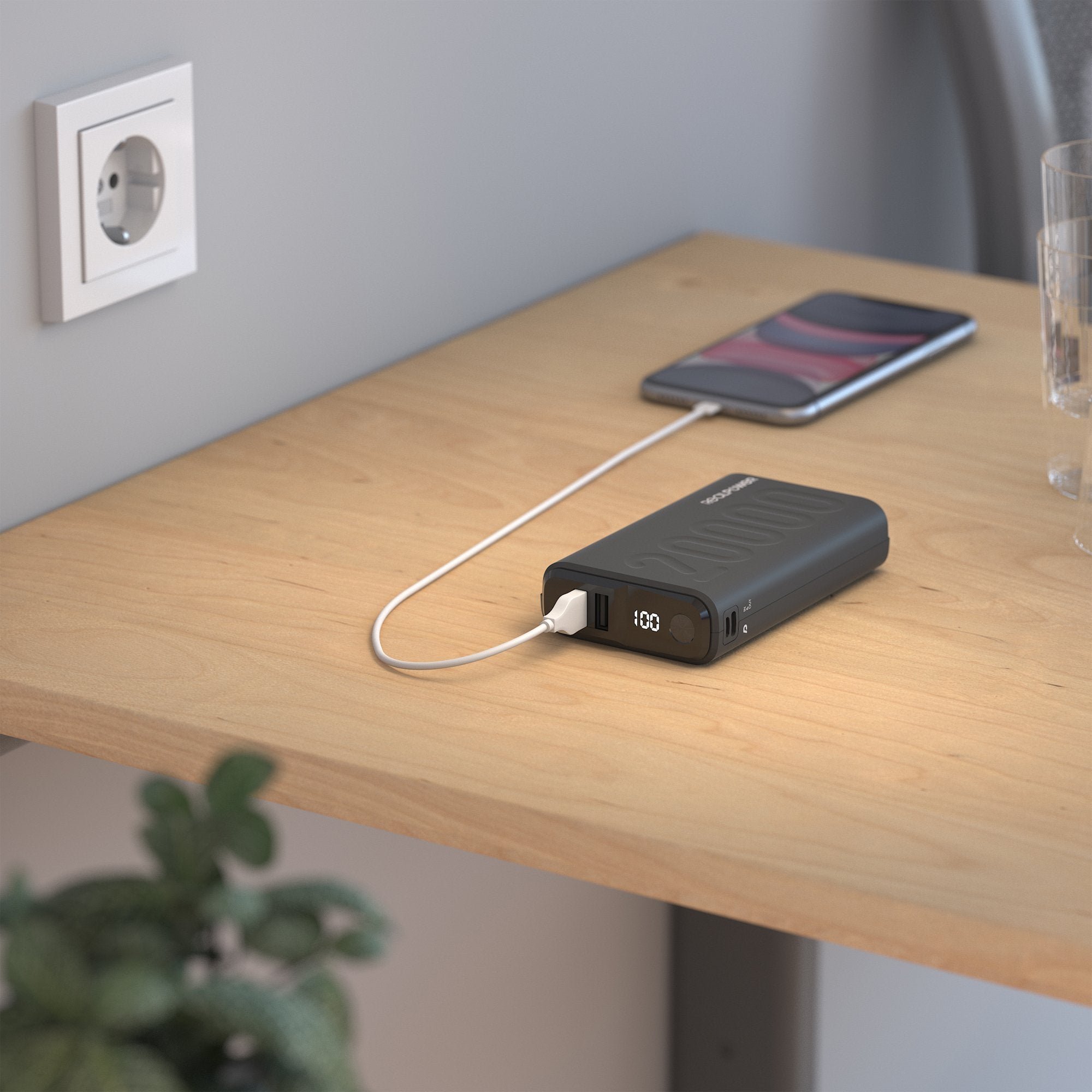 Batería Externa Realpower Pb-20000 Pd Negra