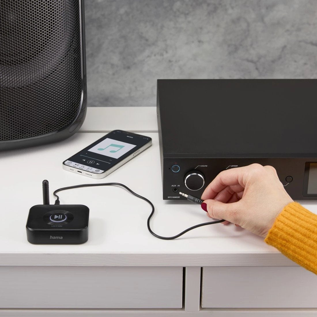 Adaptador Bluetooth Hama 00205321 Link.It Solo Receptor Bt5.3 Jack Usb-C Microsd 50m