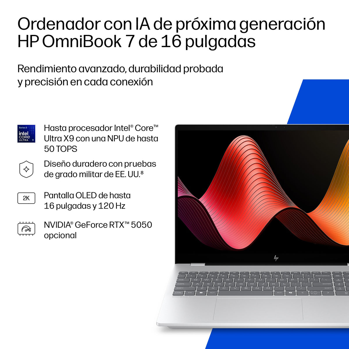 EAN 0199896326476 - HP OmniBook 7 Laptop Next Gen AI 16-bh0006ns Copilot+ PC Intel Core Ultra 7 356H Portátil 40,6 cm (16") P imagen 4