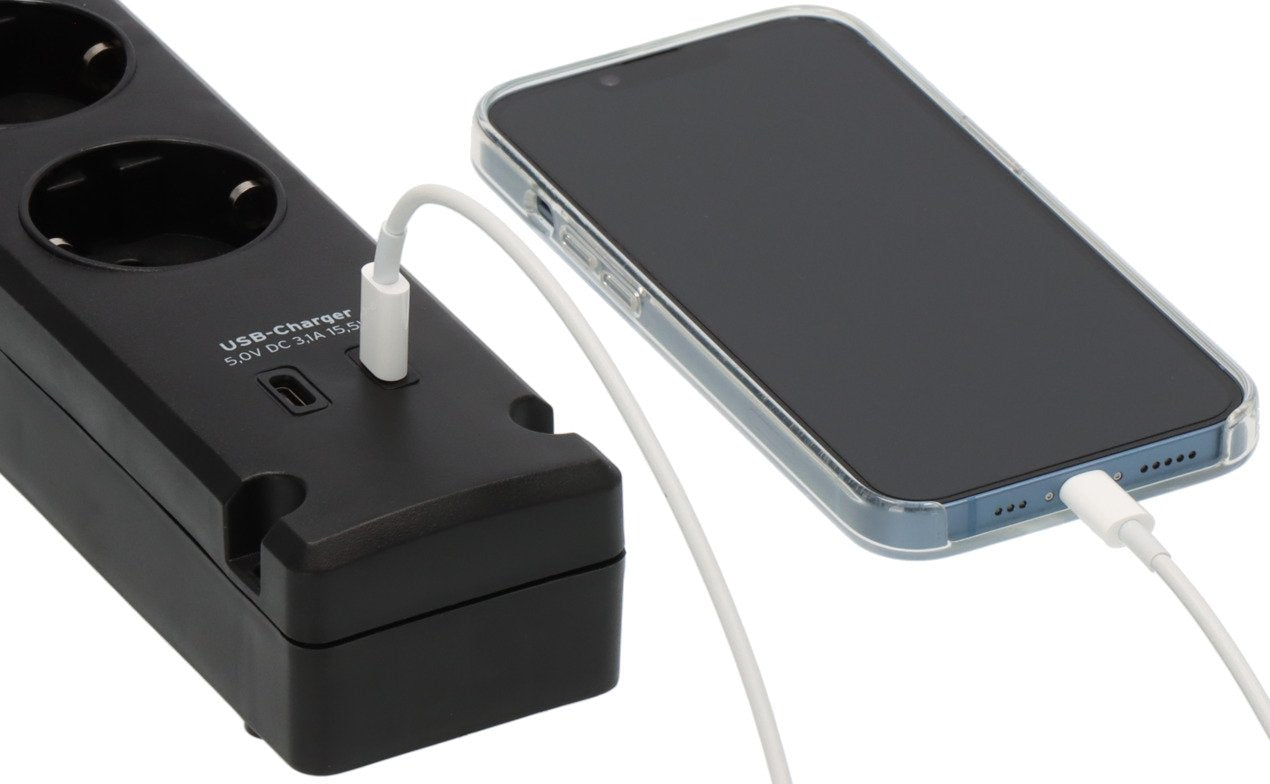 Brennenstuhl Bremounta Regleta 5 Tomas + 2x Usb-C Negro 3m