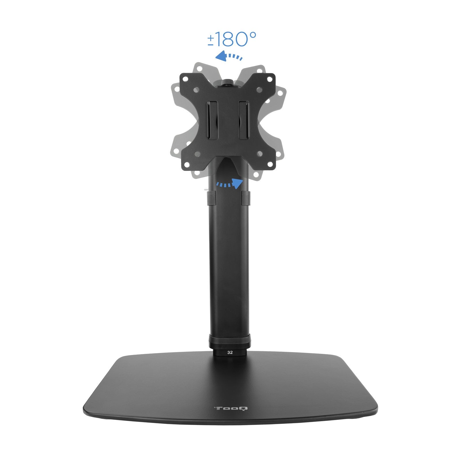 Tooq Soporte De Mesa Para Monitor De 17"-27" - Gestion De Cables - Peso Max 6kg - Vesa 100x100mm - Negro