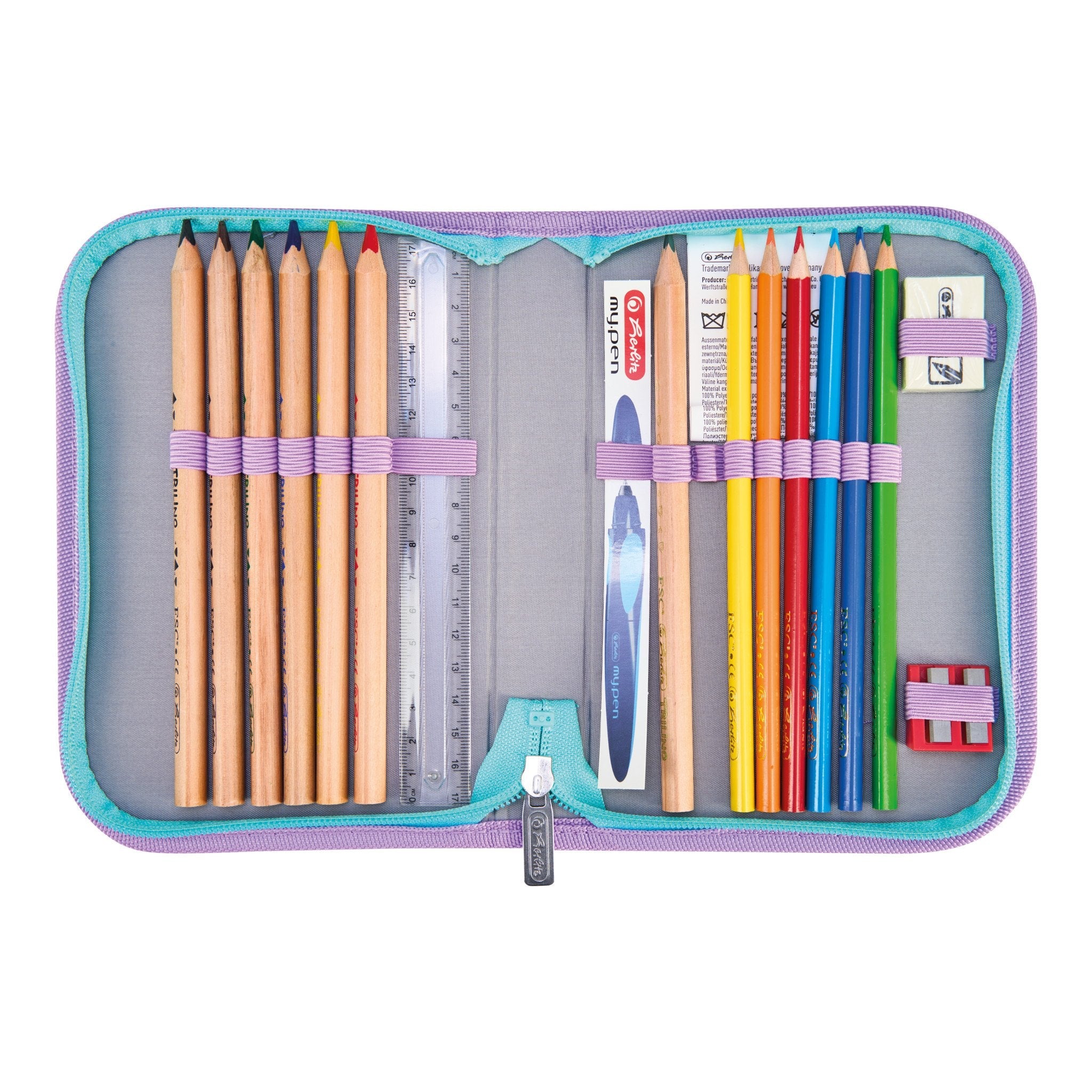 EAN 4008110396316 - Herlitz FiloActive XL Plus Ocean Lights juego de mochila escolar Chica Poliéster Azul, Rosa imagen 14