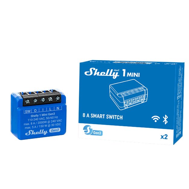 EAN 3800235261576 - Shelly 1 Mini Gen3 Interruptor inteligente 1P Azul imagen 6