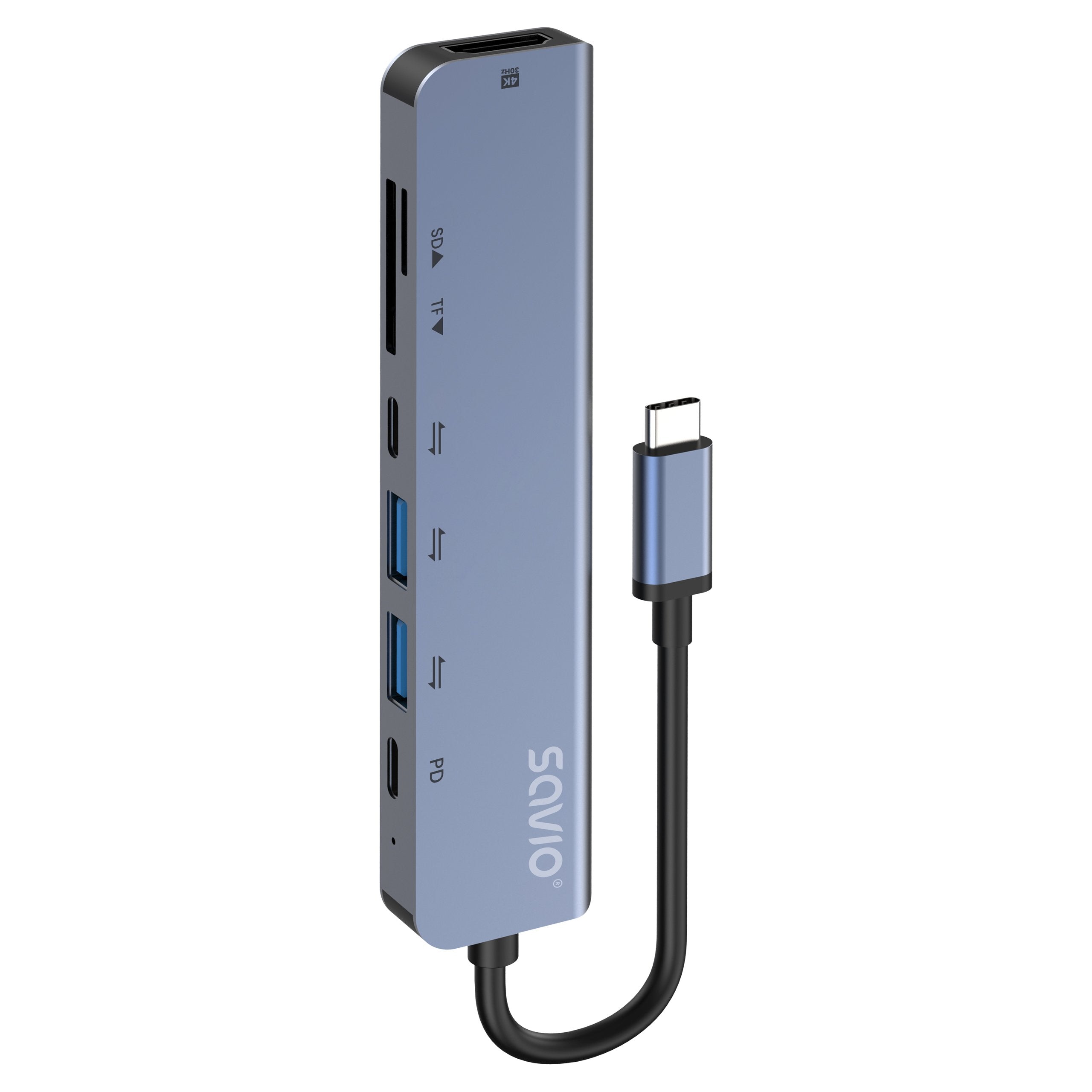 EAN 5901986049791 - Savio AK-82 hub de interfaz USB Tipo C 5000 Mbit/s Negro imagen 2