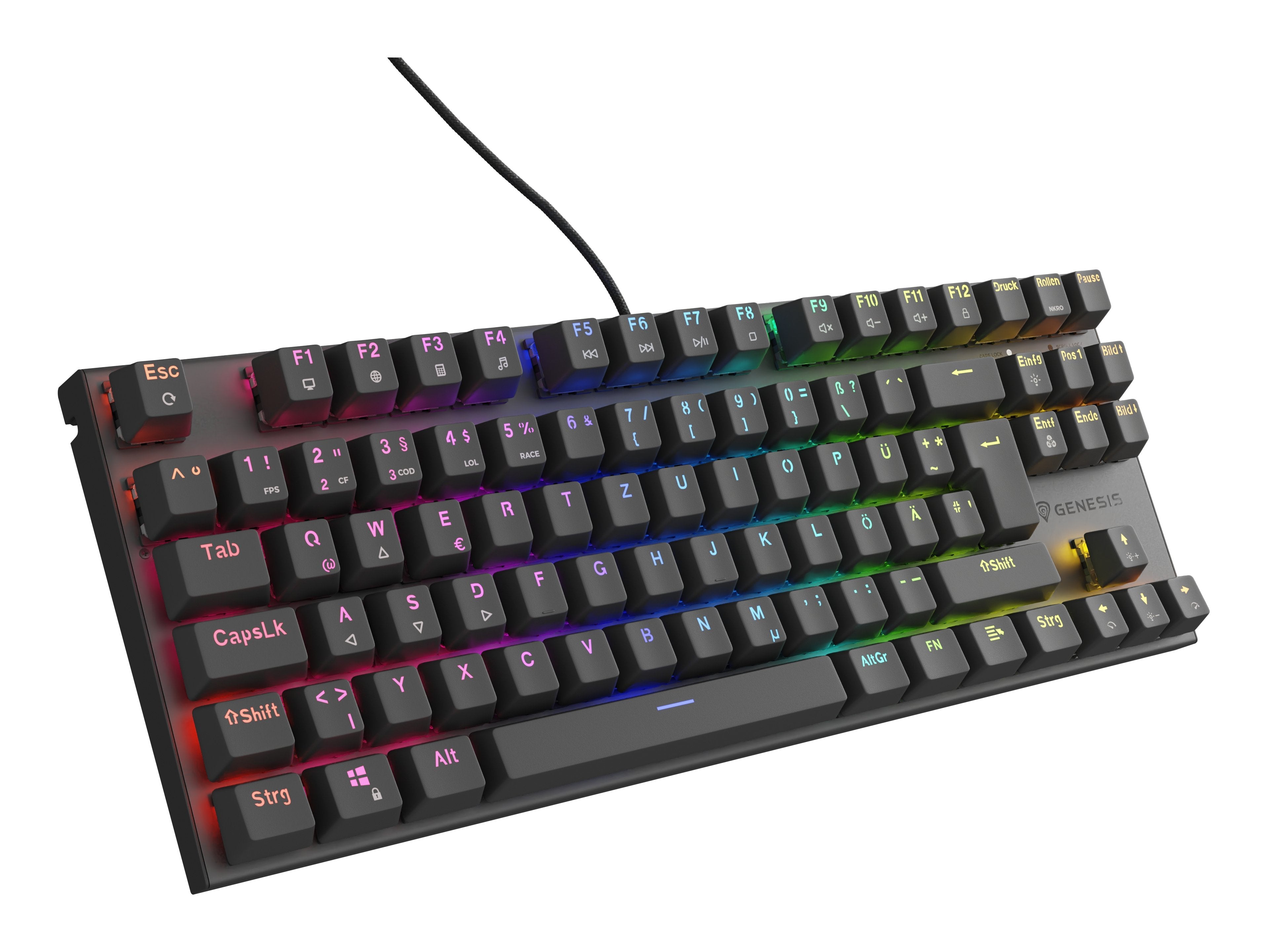 Genesis Gaming Tastatur Thor 303 Tkl Brown Cablegeb. (De)