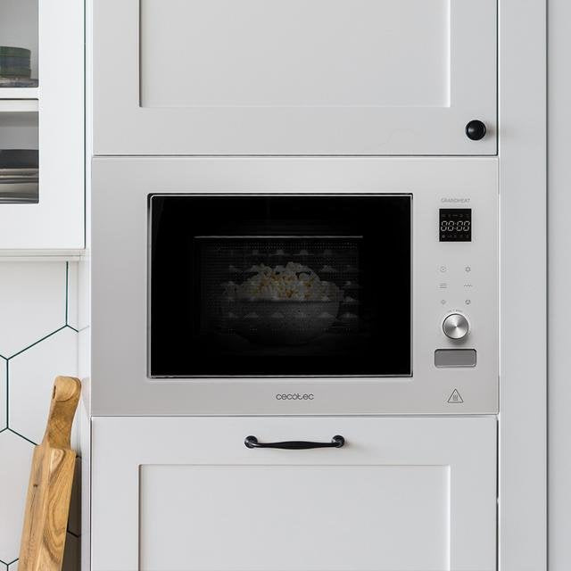 Cecotec Grandheat 2090 Built-In Touch White Microondas Encastrable Con Grill 21l 1200w - Temporizador Hasta 60min - 8 Funciones Preconfiguradas