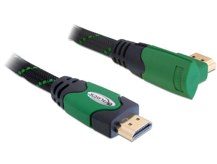Delock Cable Hdmi A-A St St 1.4 Gewinkelt Rechts Gruen 3m