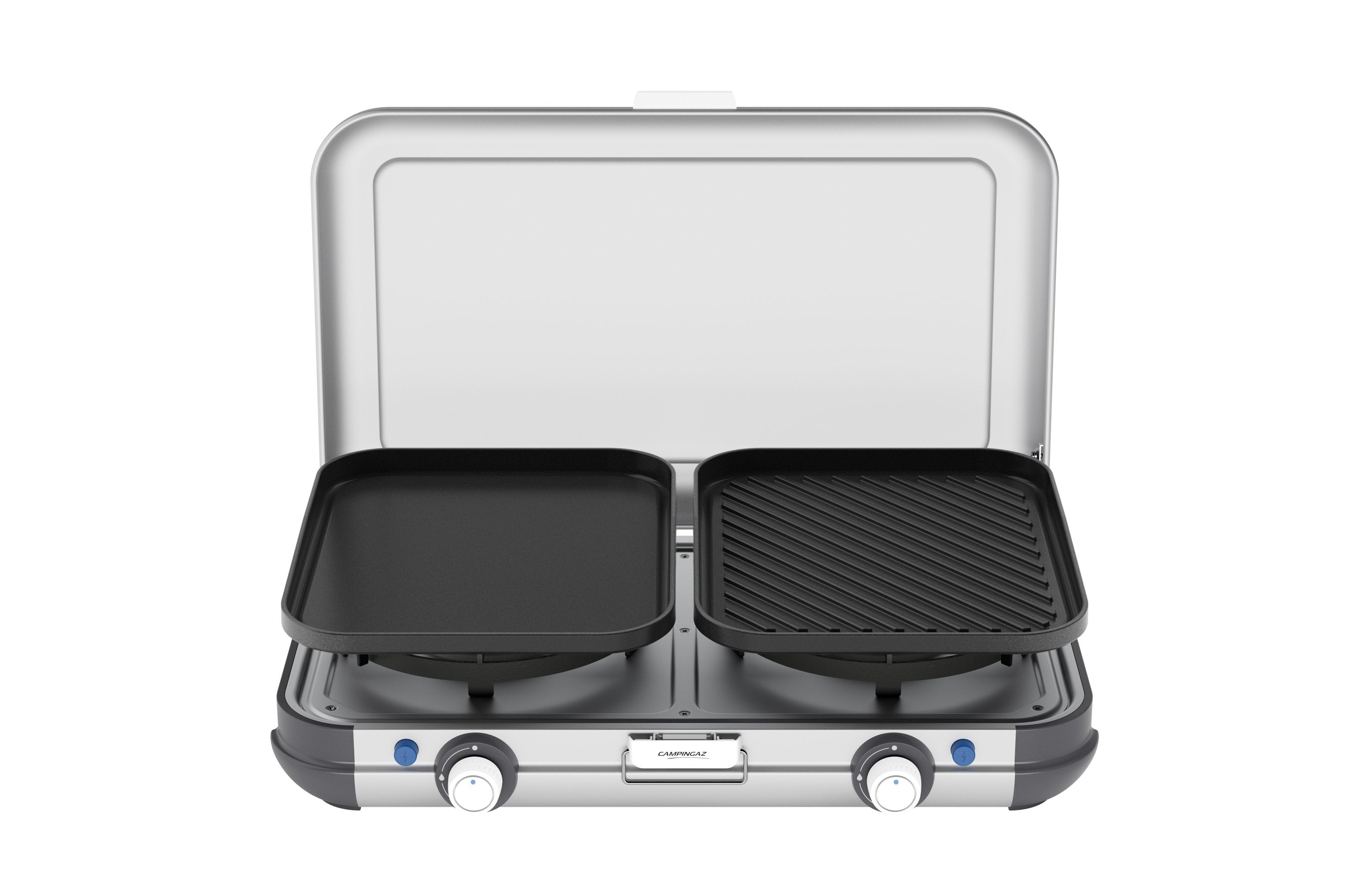 Campingaz Camping Kitchen 2 Grill & Go Cv, Cocina De Gas (Gris/Negro, 2x 2kw, Modelo 2023)