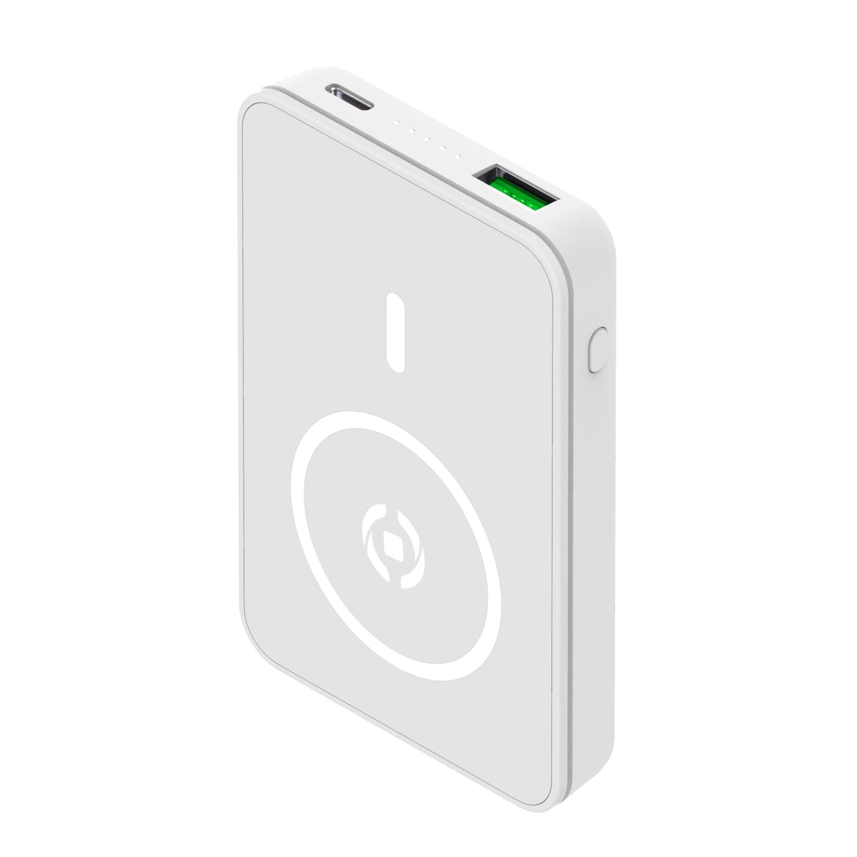 Power Bank Celly Magpb5000 5000 Mah Cargador Inalámbrico Blanco