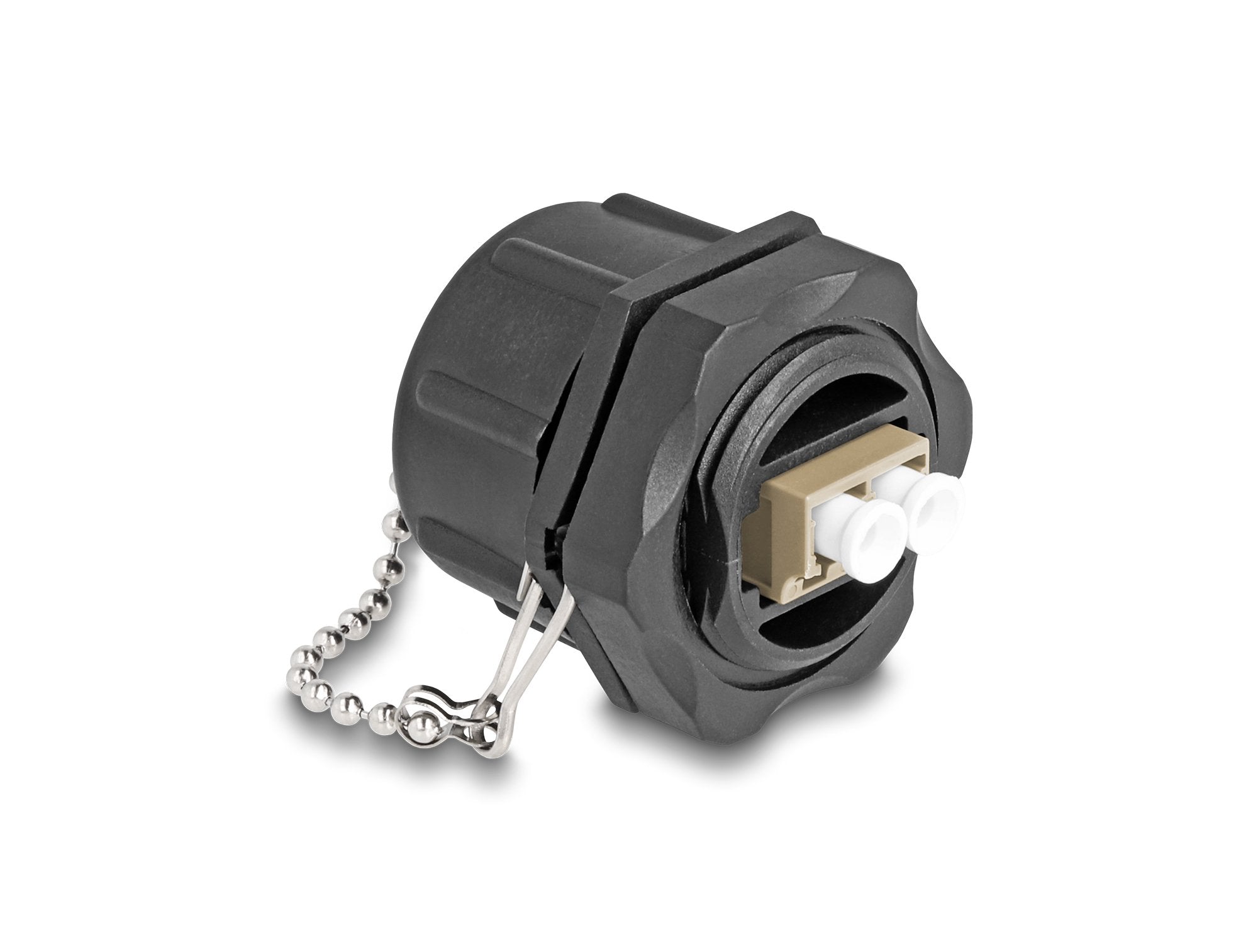 Delock 87885 Conector Empotrable De Fibra Óptica Lc Duplex A Lc Duplex Con Tapa Protectora Monomodo Ip68 Resistente Al Polvo Y Al Agua