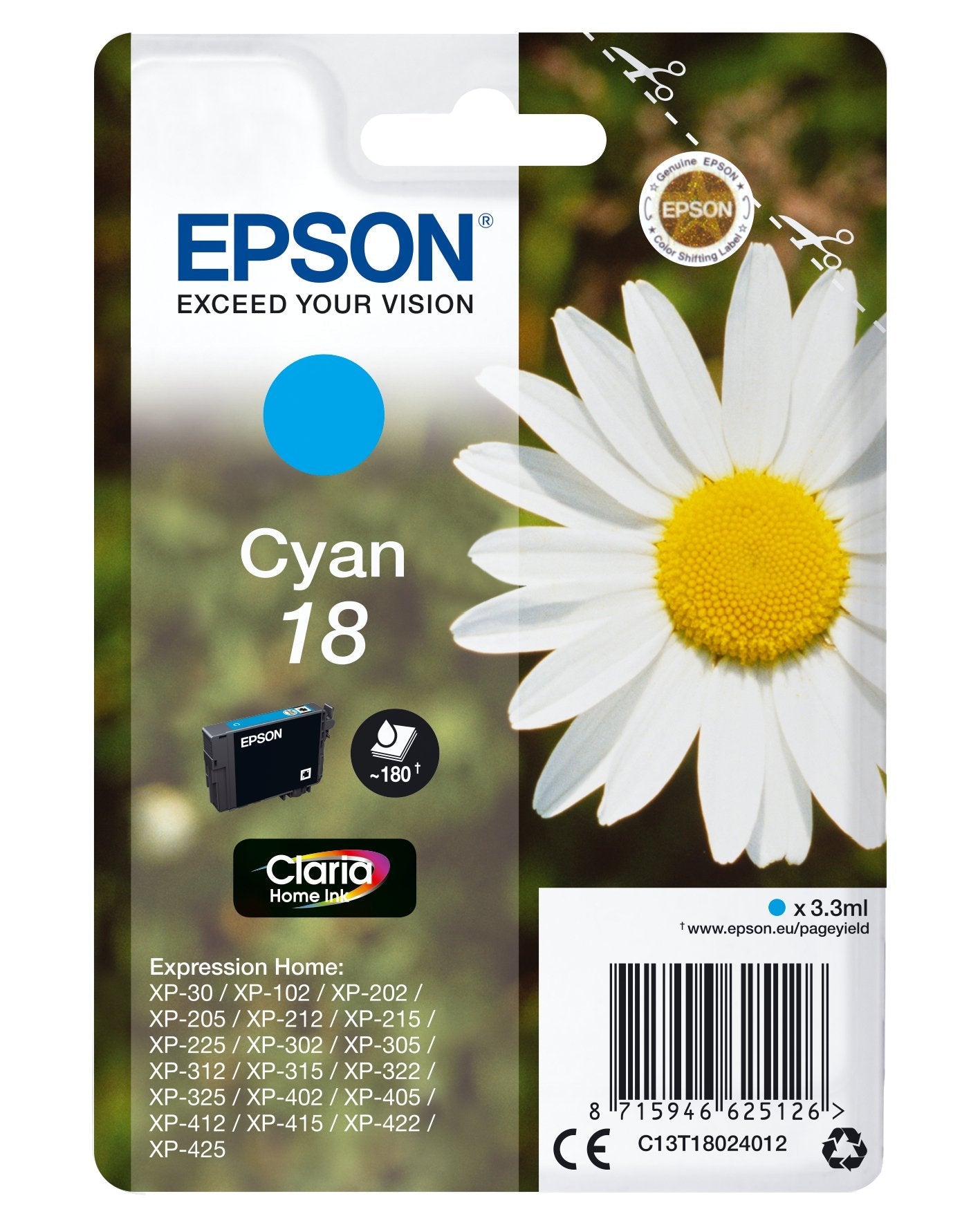 Tinta Original Epson T1802 Cyan