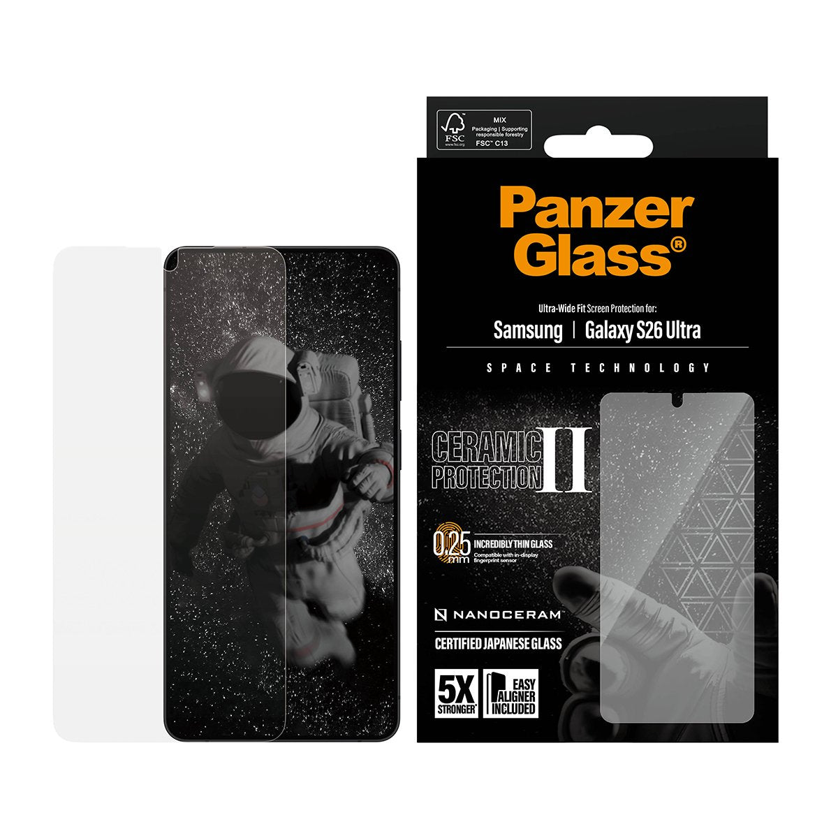 EAN 5715685033810 - PanzerGlass ® Ceramic Screen Protector Samsung Galaxy S26 Ultra | Ultra-Wide Fit w. EasyAligner Protector imagen 2