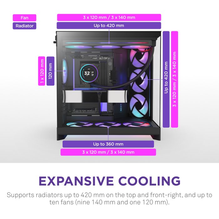 EAN 5056547207681 - NZXT H9 Flow RGB+ Midi Tower Negro imagen 4