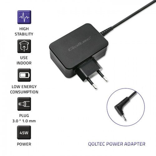 EAN 5901878510323 - Qoltec 51032 adaptador e inversor de corriente Interior 45 W Negro imagen 4