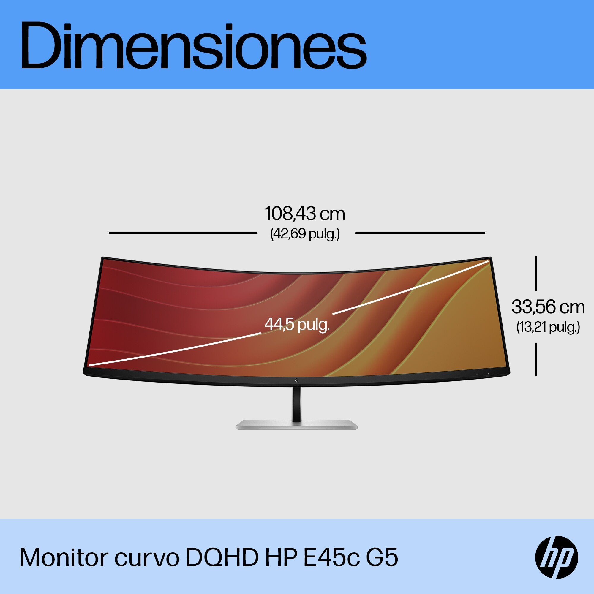 EAN 0196786293856 - HP E45c G5 DQHD Curved Monitor pantalla para PC 113 cm (44.5") 5120 x 1440 Pixeles Dual QHD LCD Negro imagen 10