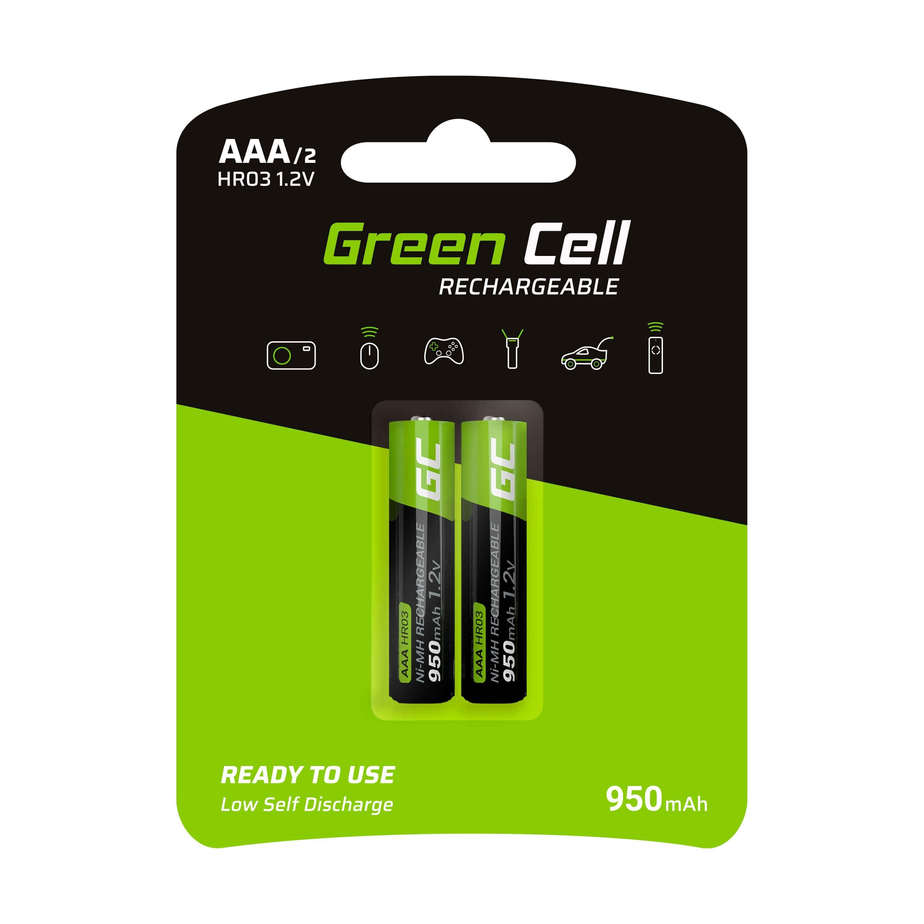 Pilas Recargables Greencell Aaa 950 Mah (2 Pcs)