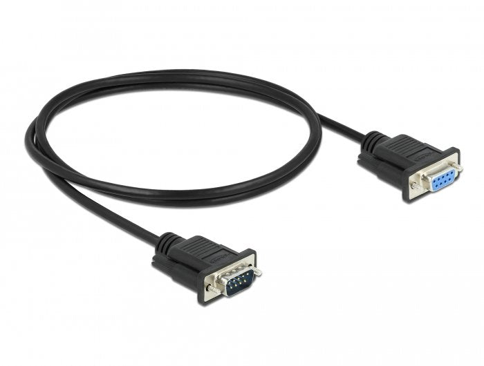 Delock Rs-232 Cable Seriell D-Sub 9 Stecker Zu Buchse Mit Schmalem Steckergehäuse 1 M