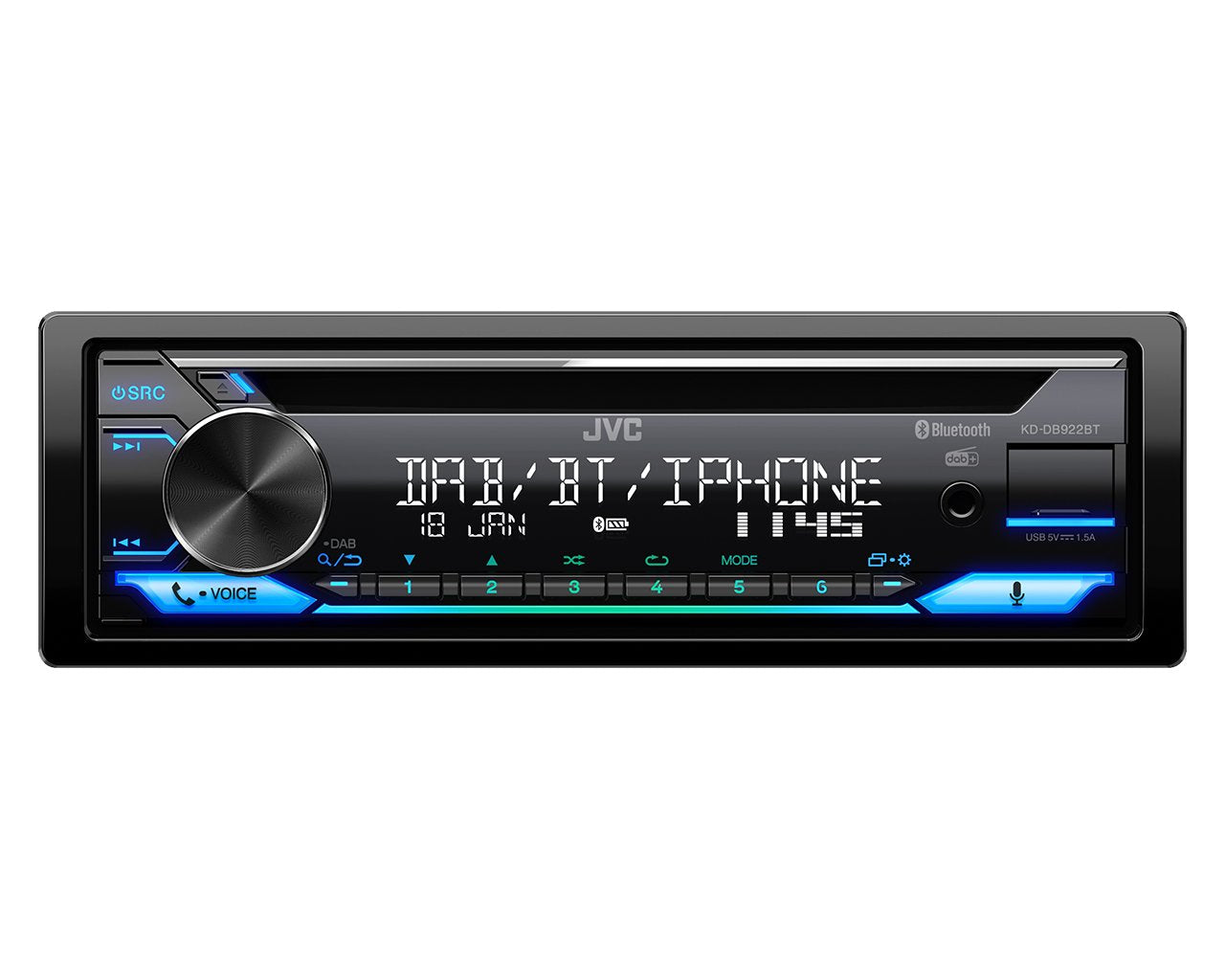 EAN 4975769023910 - JVC KD-DB922BT Negro 200 W Bluetooth imagen 1