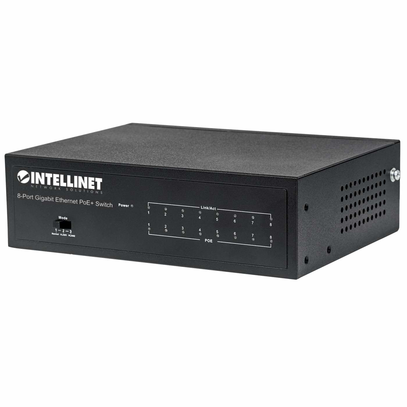 EAN 0766623561204 - Intellinet 561204 switch Gestionado Gigabit Ethernet (10/100/1000) Energía sobre Ethernet (PoE) Negro imagen 1