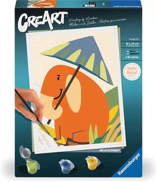 Ravensburger Creart - Hola Elefante, Pintura 23902