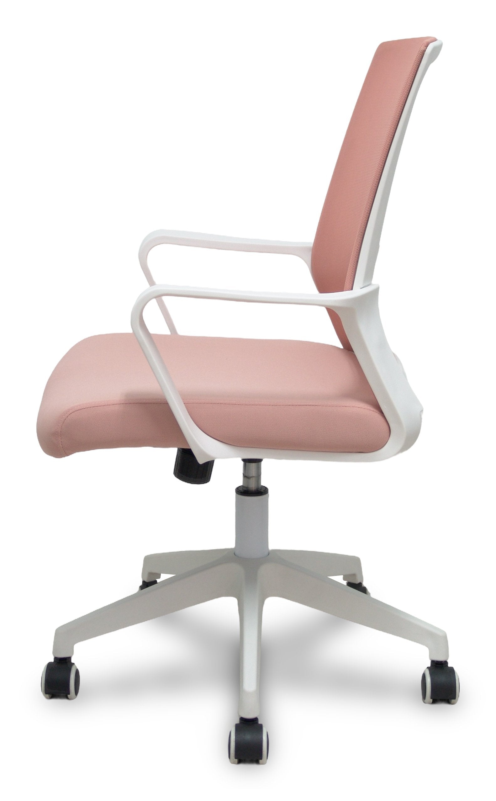Piqueras Y Crespo Forol Silla Ergo535 Blanca Basculante Respaldo Malla Rosa Asiento Tela Rosa Ruedas Nailon