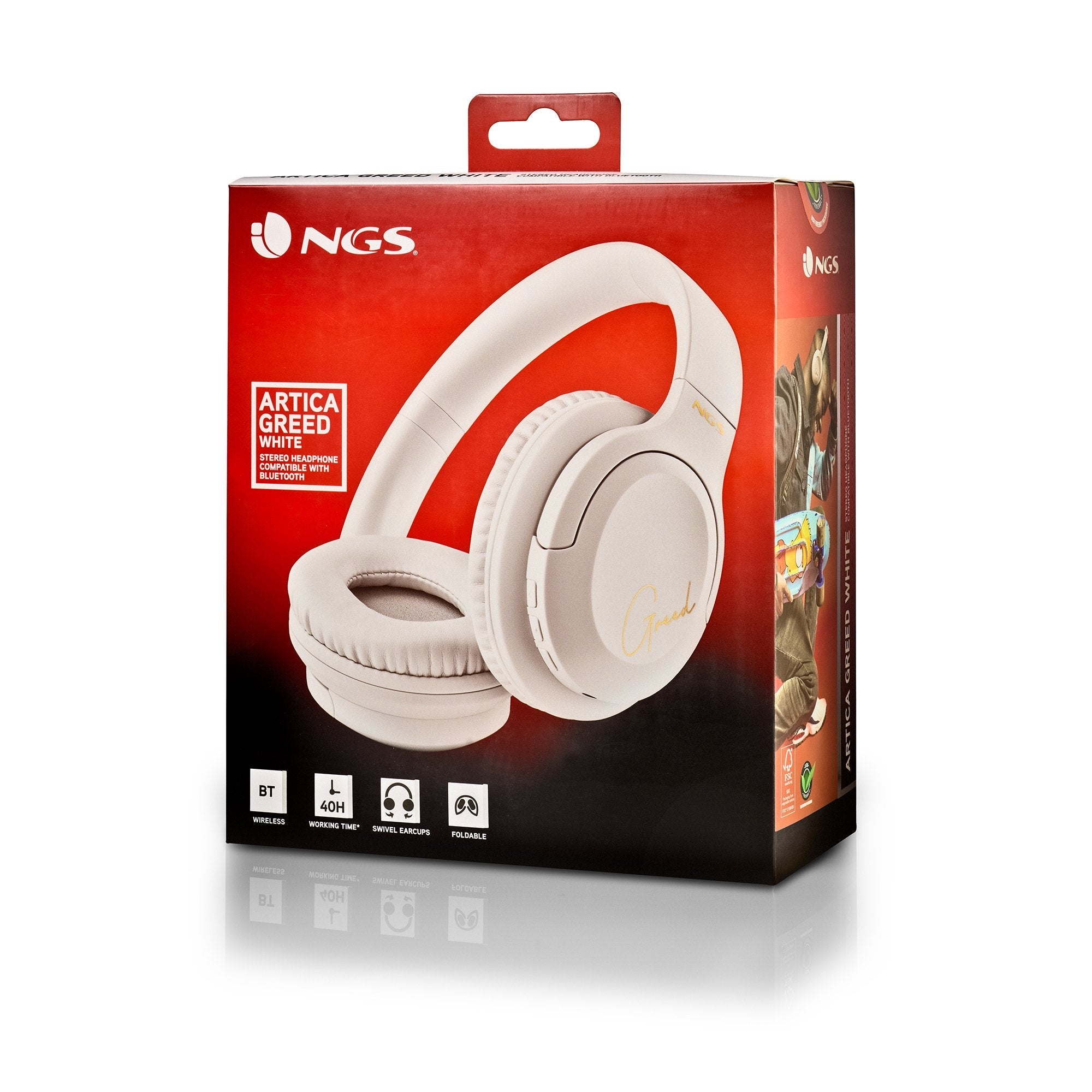 EAN 8435430621495 - NGS ARTICA GREED Auriculares Inalámbrico y alámbrico Diadema Llamadas/Música USB Tipo C Bluetooth Blanco imagen 10