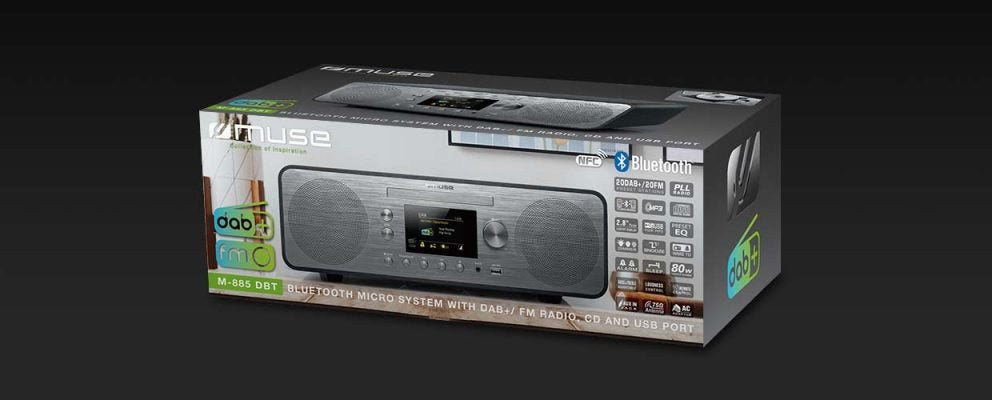 Muse Radio M-885 Dbt Puerto Usb, Radio Fm, Gris, Reproductor De Cd, Bluetooth, 80 W