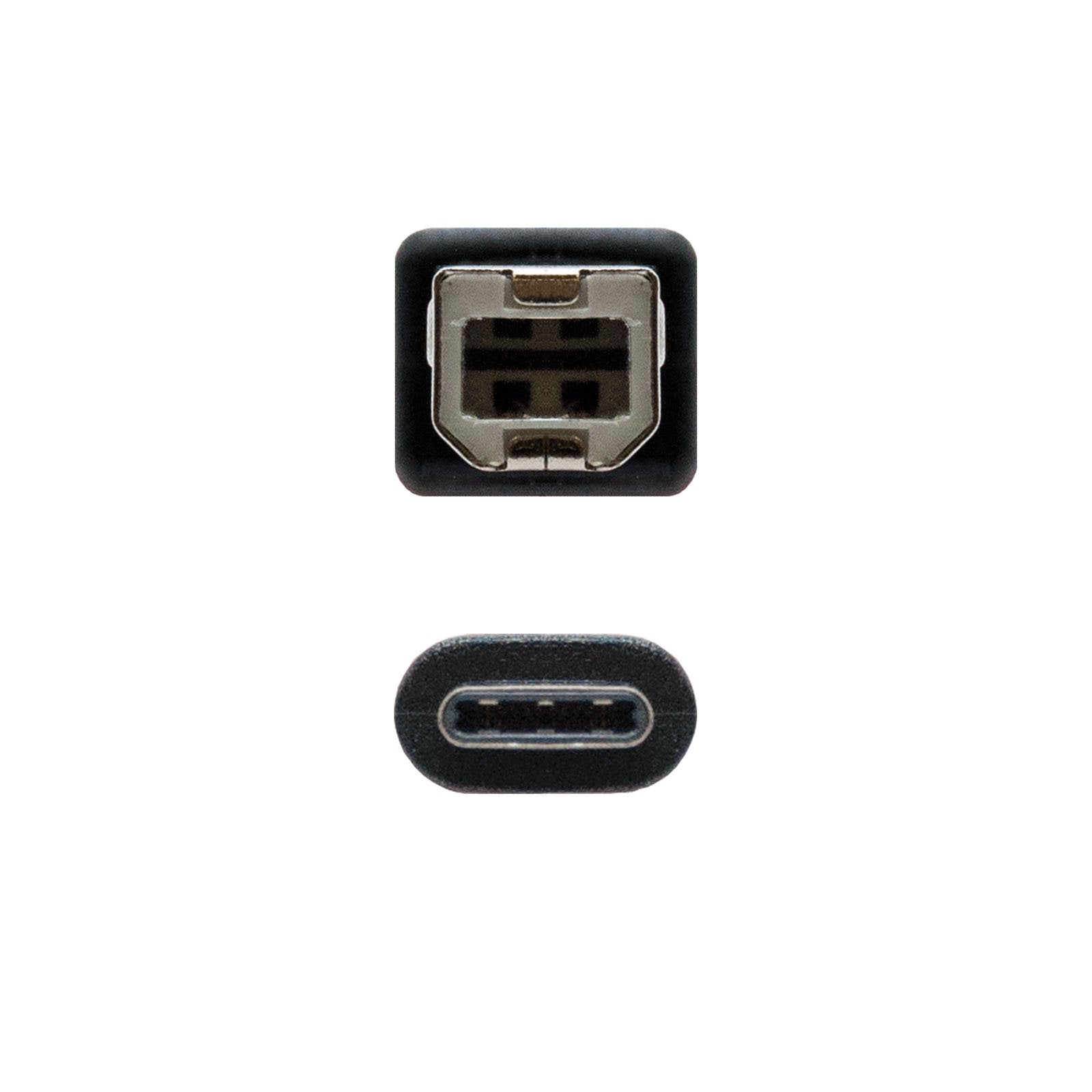 Nanocable Cable De Impresora Usb-B 2.0 Macho A Usb-C Macho 1m