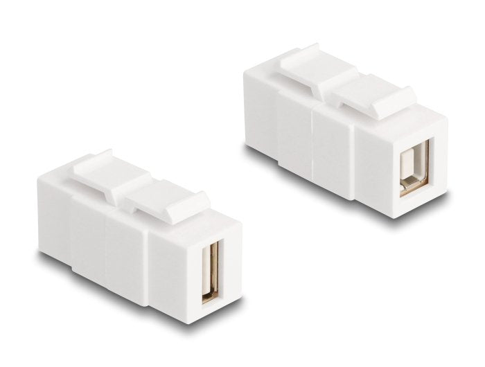 Delock 87951 El Módulo Keystone Usb 2.0 Tipo-A Hembra A Usb 2.0 Tipo-B Hembra Blanco Se Puede Instalar En Ambos Lados