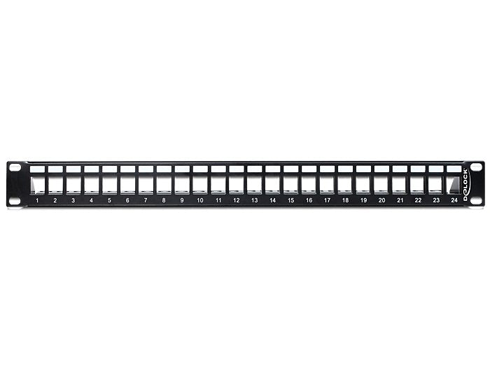 Delock 43277 Keystone 19" Patchpanel 24 Port Negro
