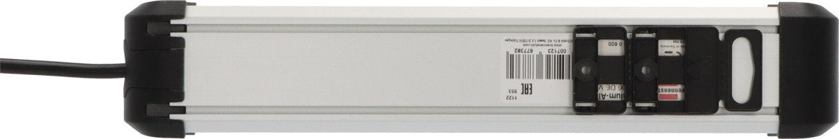 Regleta Brennenstuhl Premium-Alu-Line De 6 Contactos (Negro/Plata, 3 Metros, Con Interruptor De Seguridad)
