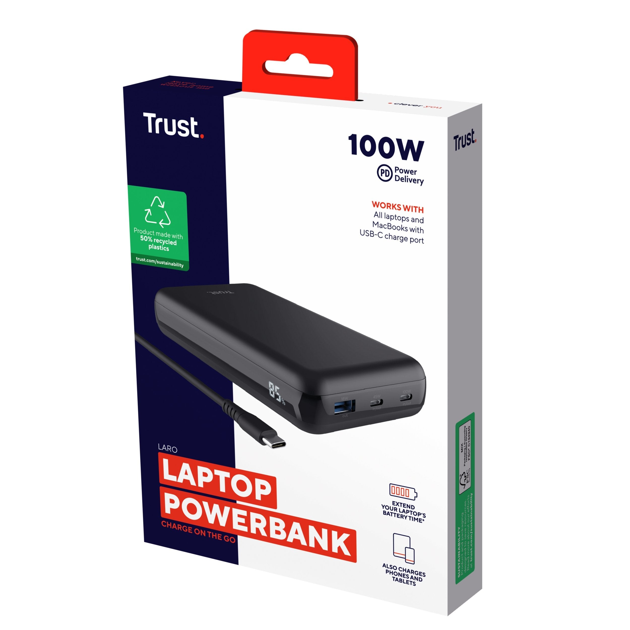 Power Bank Usb 100w Laptop/Laro 25240 Trust