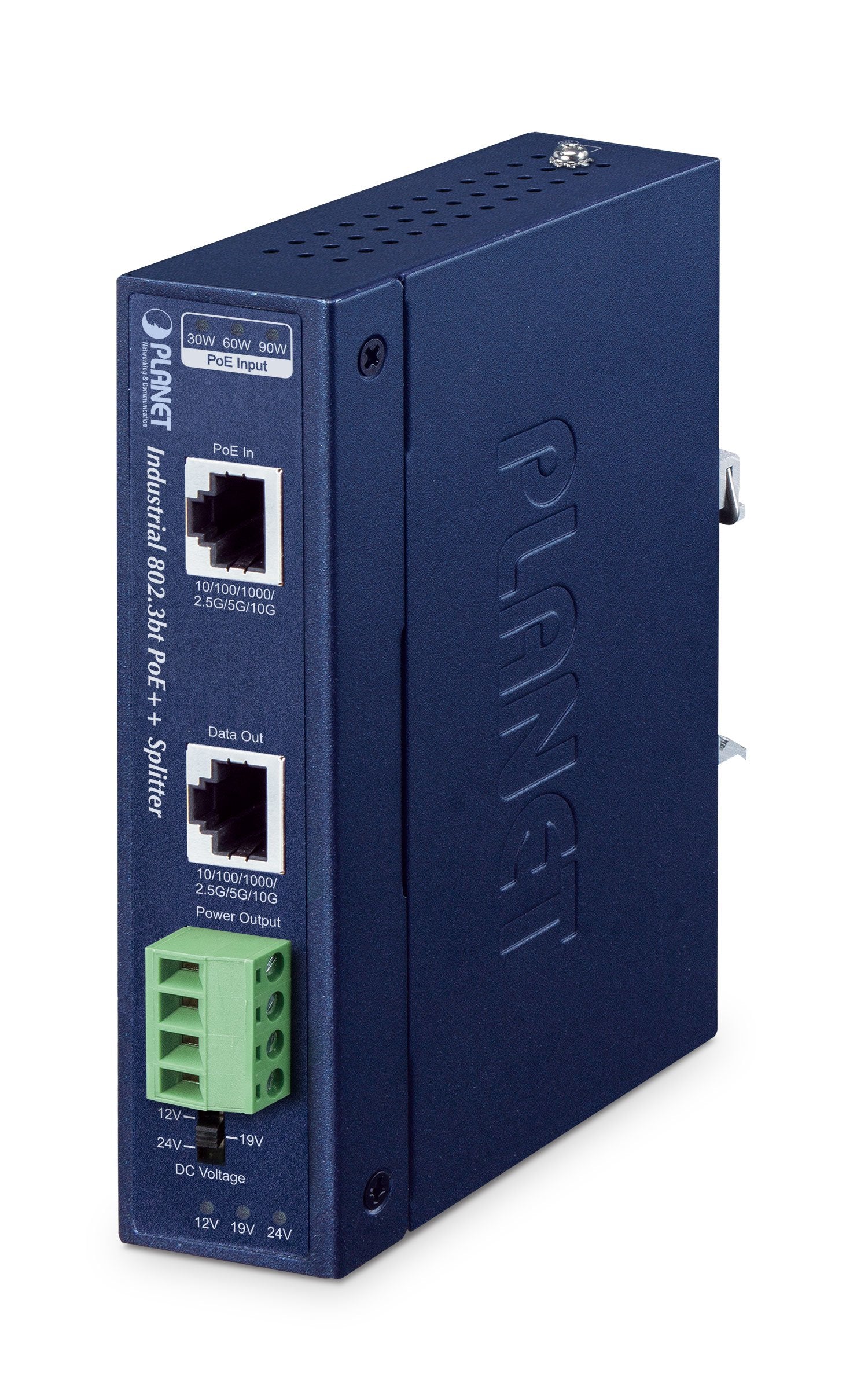 EAN 4711605287487 - PLANET IP30 Industrial Single-Port 10Gbps 802.3bt PoE++ Splitter 24 V imagen 1