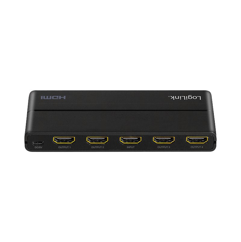 Divisor Hdmi Logilink 1x4 Puerto, 4k / 60hz, Downscaler, Negro.