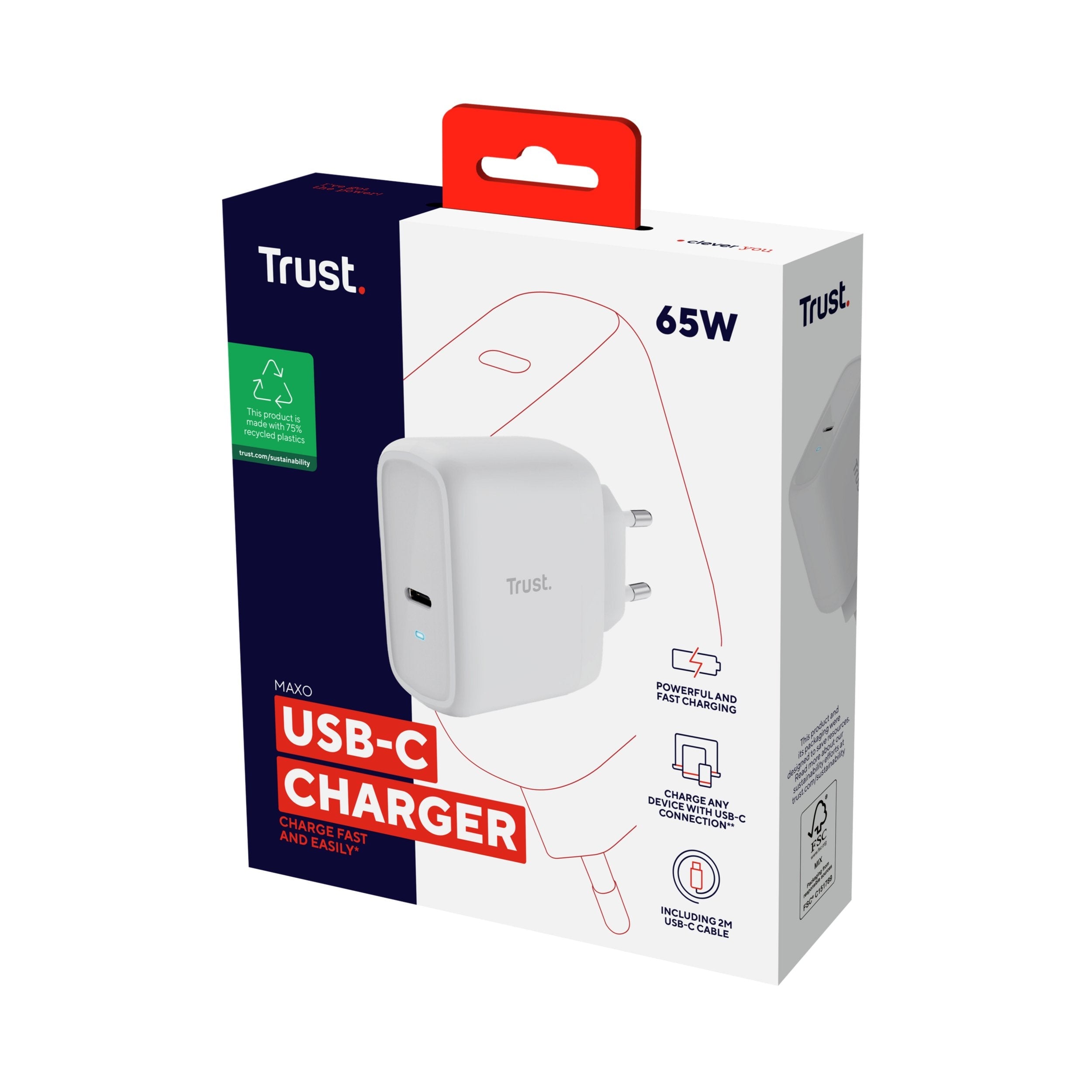 Cargador De Pared Trust Maxo 65w 1xusb Tipo-C 65w