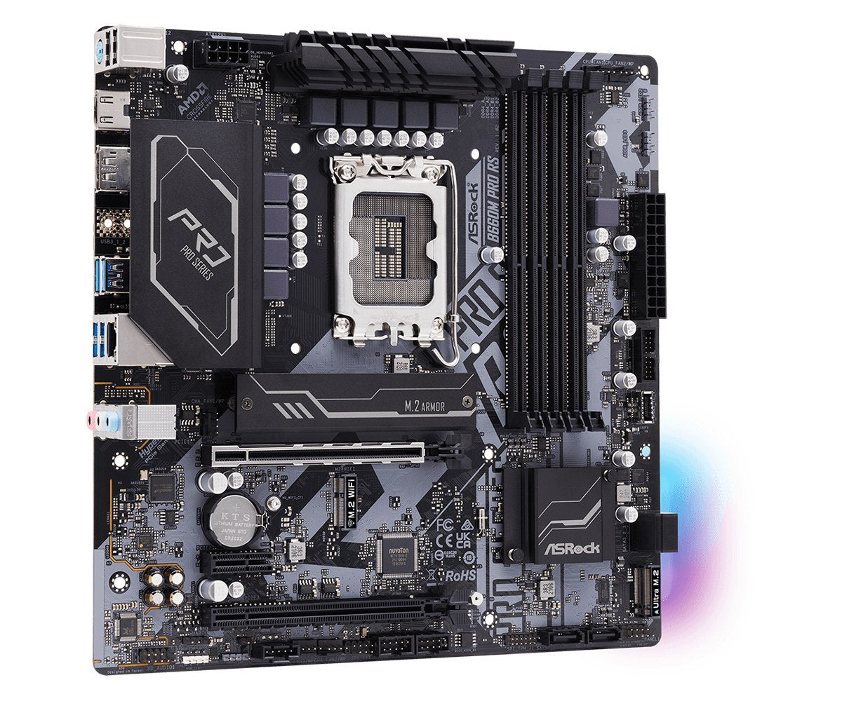Placa Base Asrock B660m Pro Rs Lga1700 4x Ddr4 Dimm Hdmi Dp 1xpcie 5.0 X16 1xpcie 4.0 X16 1xpcie 3.0 X1