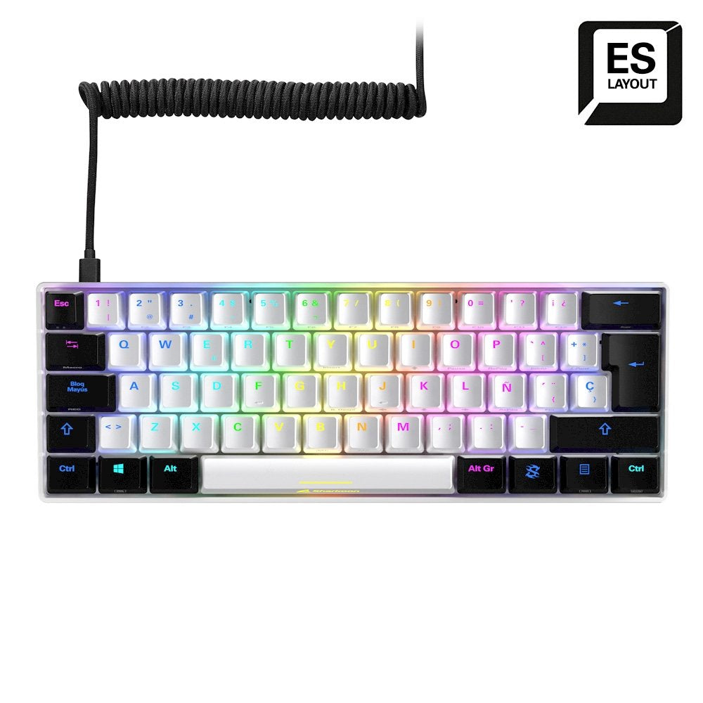 Teclado Español Gaming Sharkoon Skiller Sgk50 S4 Kailh Red Es Blanco