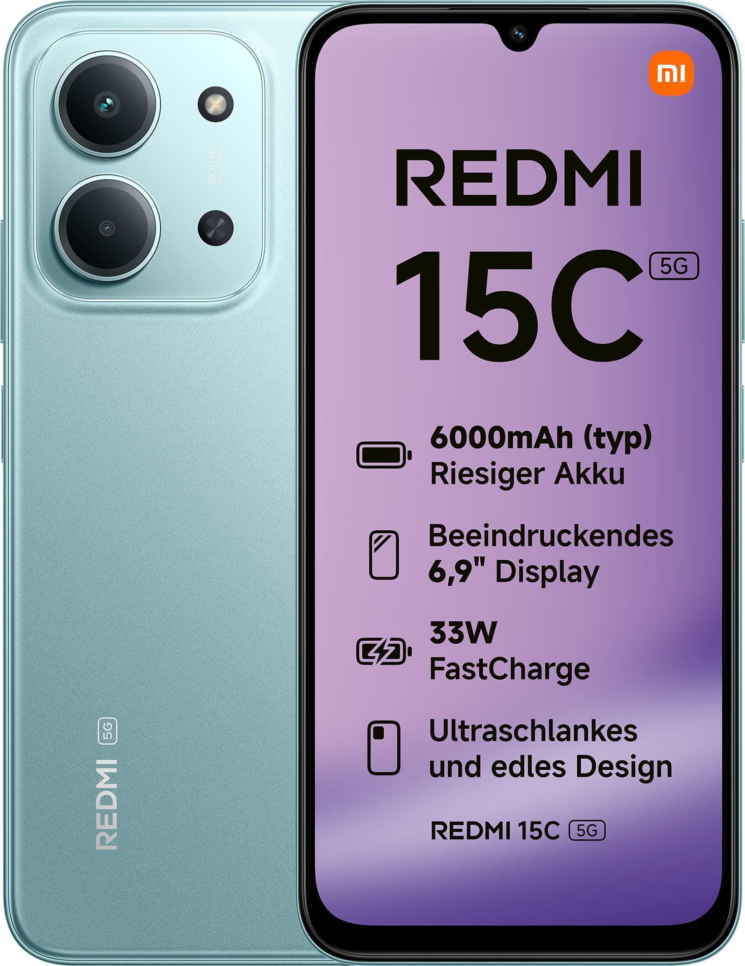EAN 6932554458669 - Xiaomi Redmi 15C 17,5 cm (6.9") 5G USB Tipo C 4 GB 128 GB 6000 mAh Verde imagen 1