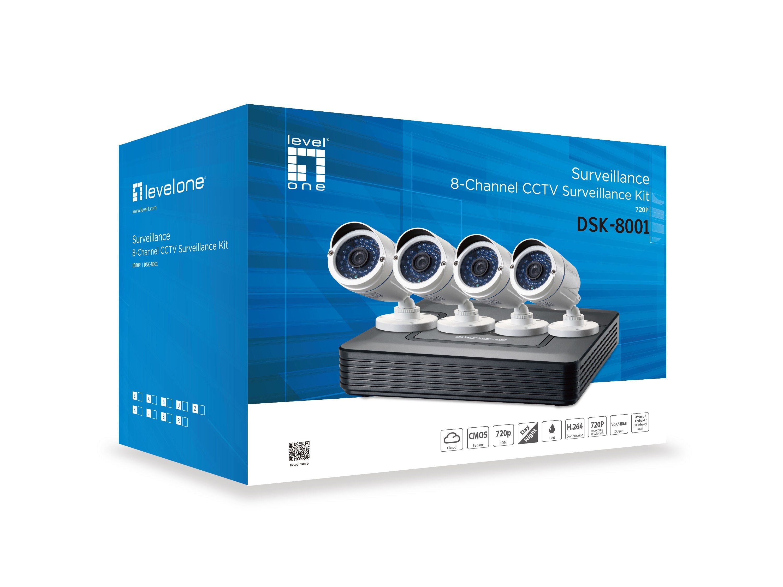 Kit Videovigilancia Level One Cctv 8c 4 Camaras