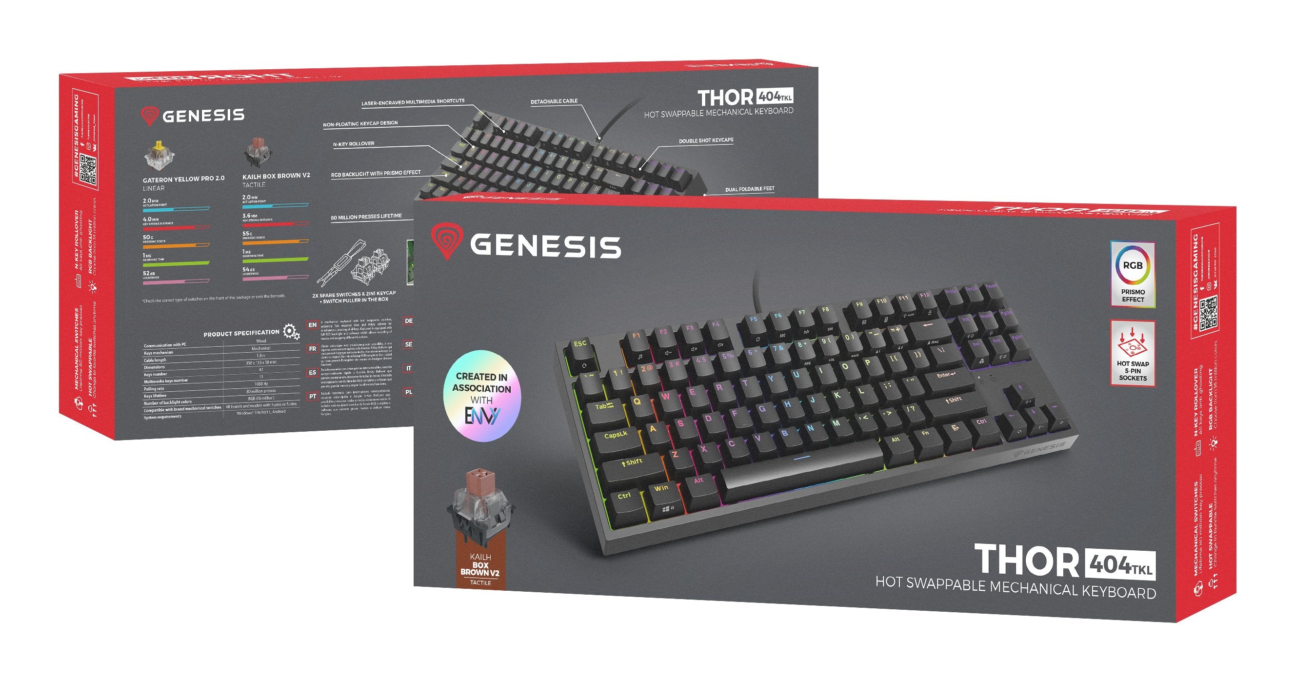 EAN 5901969443219 - GENESIS Thor 404 TKL teclado Juego USB QWERTY Inglés de EE. UU. Negro imagen 2
