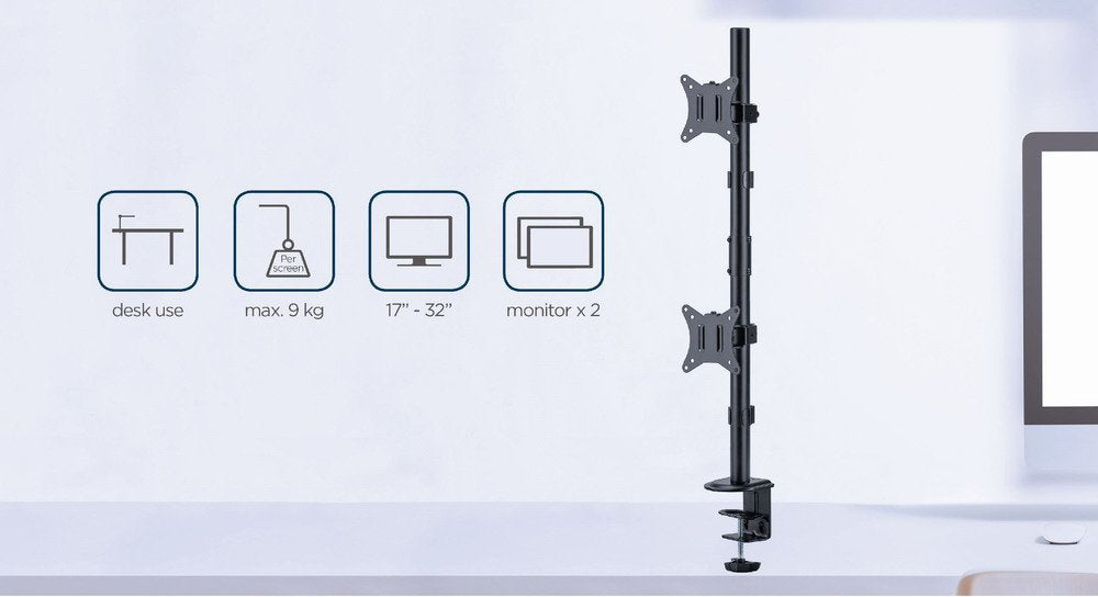 EAN 8716309127592 - Gembird MA-D2-02 soporte para monitor 81,3 cm (32") Escritorio Negro imagen 12
