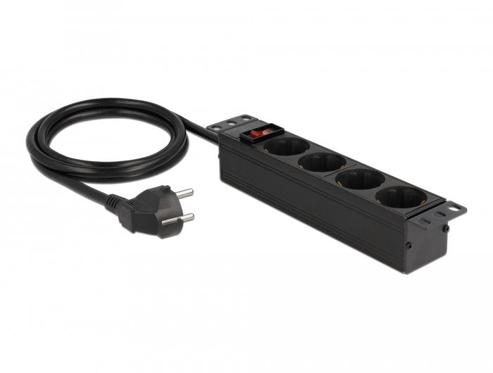 Delock Regleta Rack 10" 4 Tomas Con Interruptor 1 He Negro
