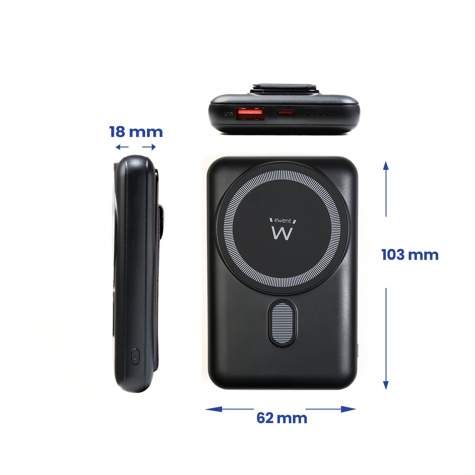 EAN 8052101434286 - Ewent EW1162 batería externa Polímero de litio Cargador inalámbrico Negro imagen 2