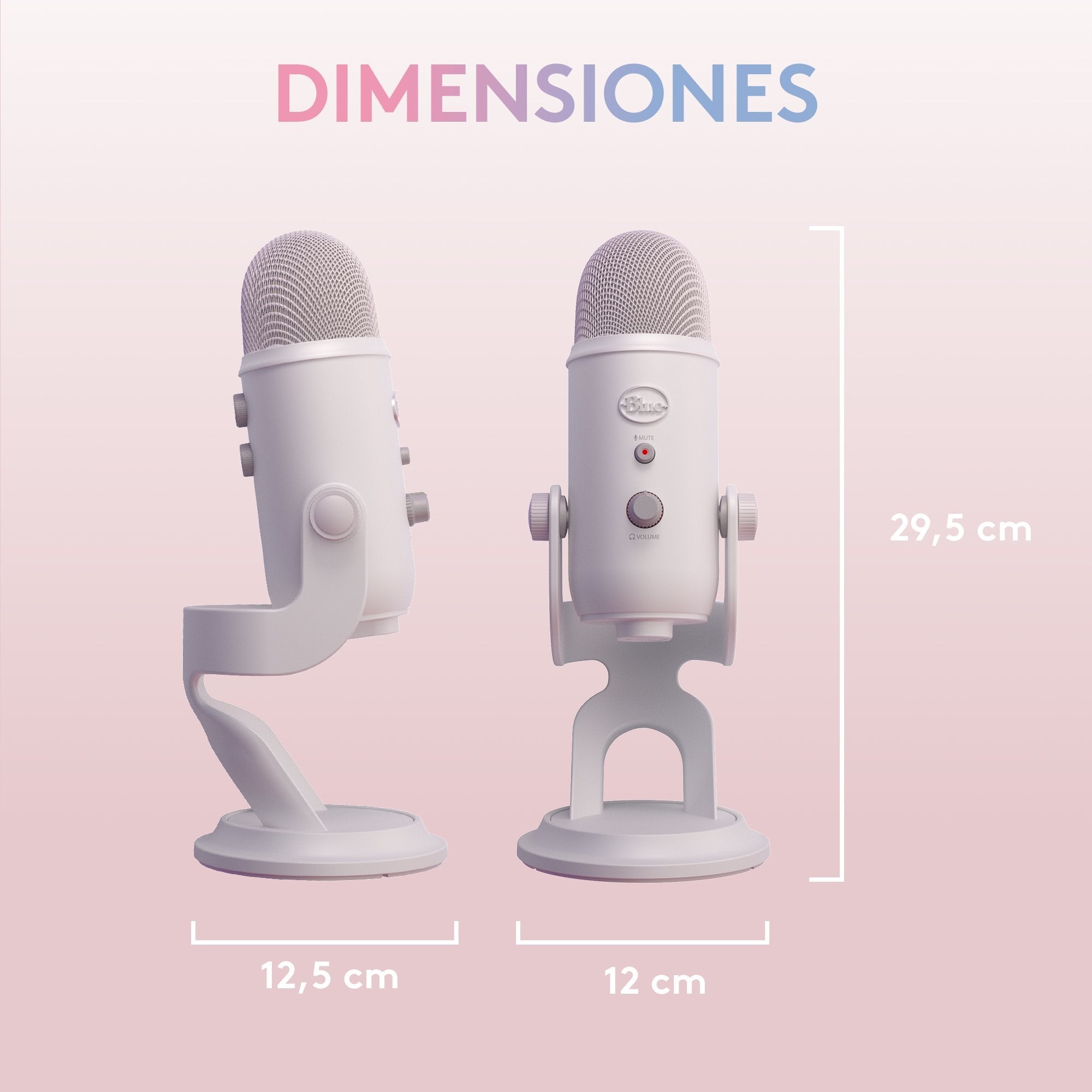 Blue Microphones Yeti Aurora Collection Blanco Micrófono De Superficie Para Mesa