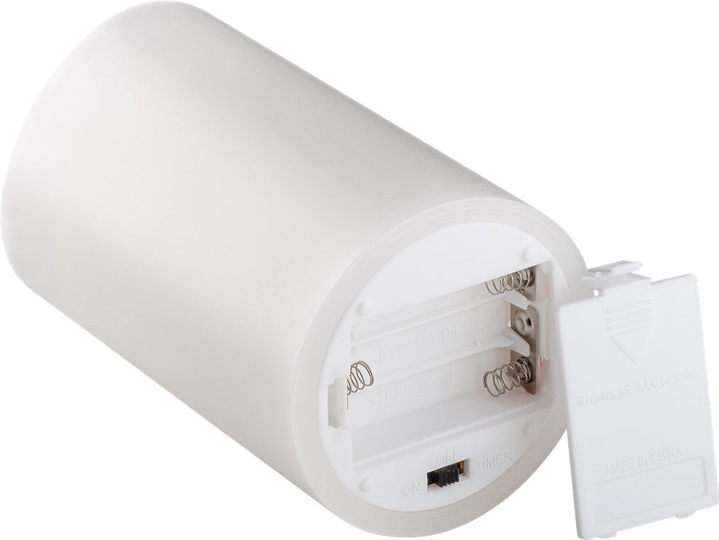 Vela Led De Cera Auténtica, Blanca, 7,5 X 12,5 Cm
Con Temporizador Y Cono De Llama 3d, Funciona Con Pilas, Luz Blanca Cálida