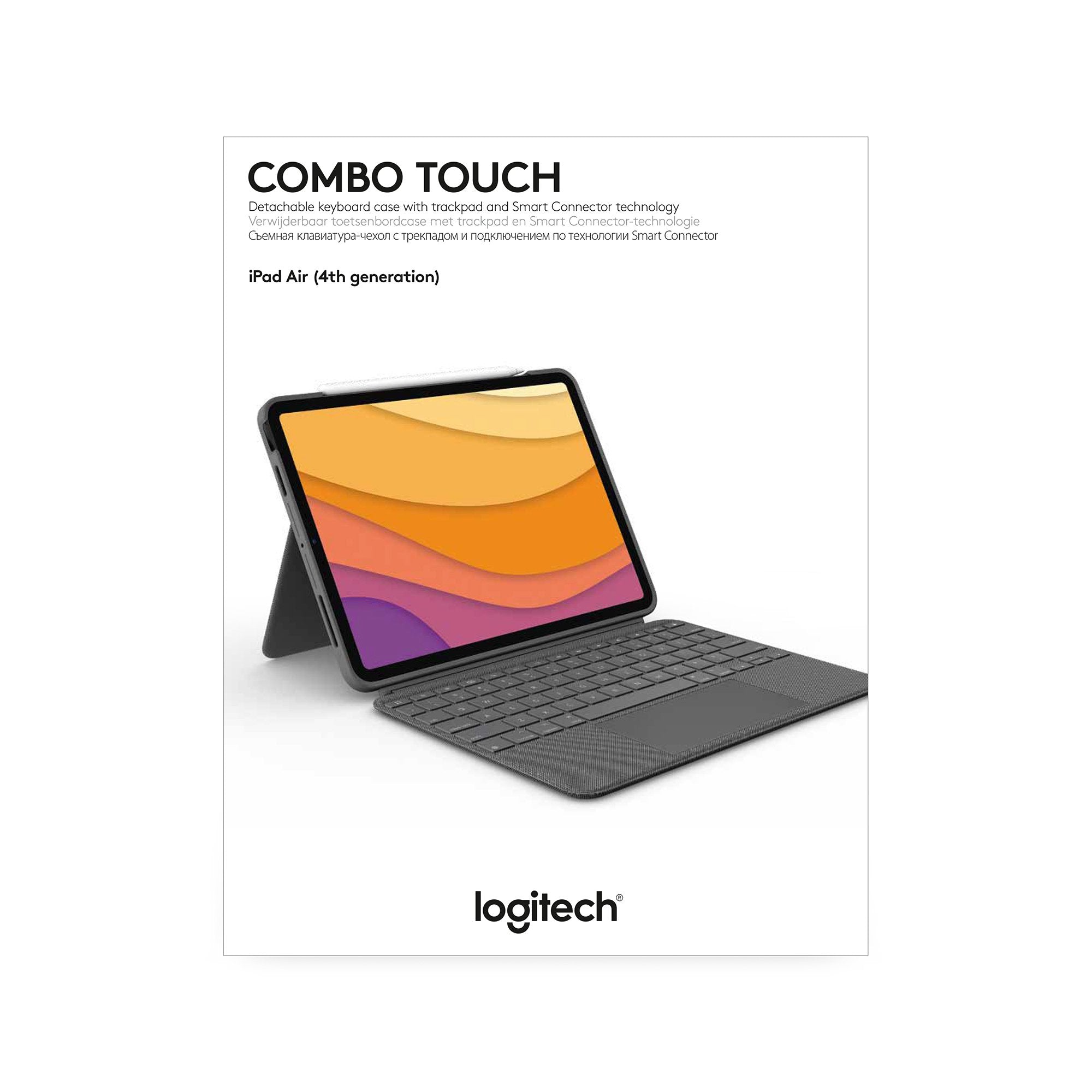 Funda Con Teclado Esp Logitech Combo Touch Para Tablets Apple Ipad Air 4 Gen 2020 De 10.9'/ Gris