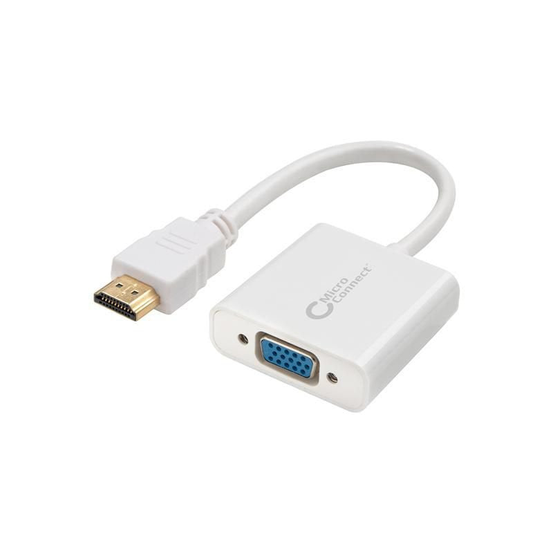 EAN 5711045316579 - Microconnect HDMVGA1 adaptador de cable de vídeo 0,15 m HDMI tipo A (Estándar) VGA (D-Sub) Blanco imagen 1