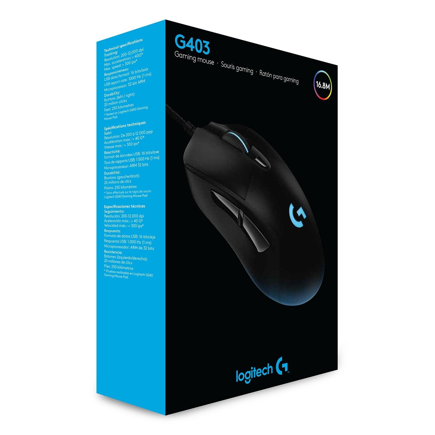 Logitech Ratón G403 Hero Gaming 16000dpi